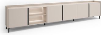 Skraut Home Skraut Home - Mueble Tv, Televisi&oacute;n, Muebles De Sal&oacute;n, Almacenaje, 309x35x61cm, Para Tv Hasta 80, Dise&ntilde;o Industrial, Led, Estilo Moderno, Beige