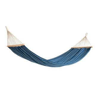 HAY Outdoor Market H&auml;ngematte, blau mit beigen Streifen