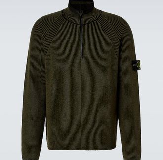 Stone Island Pullover Compass in misto lana e cotone