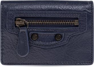 Balenciaga Le City Mini Wallet - Dames - Portefeuilles - Blauw - ONE Size - Leer - Accessoires