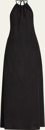 Nili Lotan Lelia Halter Backless Linen Maxi Dress
