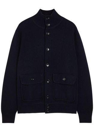 Allude Turtle-neck Wool and Cashmere-blend Cardigan - Black - XL