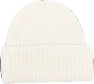 Soft Goat Ribbed Beanie - Dames - Hoeden - Wit - ONE Size - Wol - Accessoires