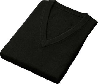 Generic Men Classic V-Neck Sweater Men Slim Fit Long Sleeve Pullover Business Casual Classic Knitted Pullover Jumper Black