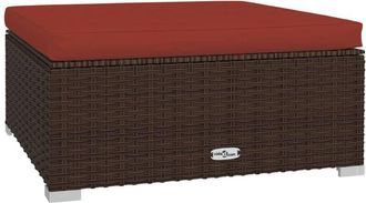 vidaXL Vidaxl - Reposapi&eacute;s De Jard&iacute;n Y Coj&iacute;n Rat&aacute;n Sint&eacute;tico Marr&oacute;n 70x70x30 Cm