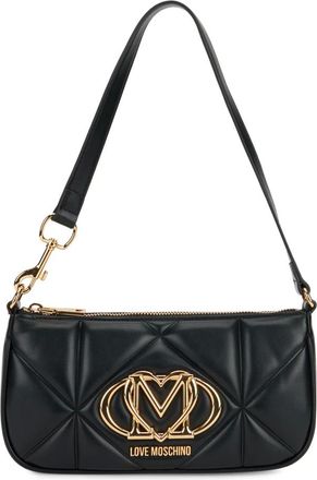 Love Moschino Gewatteerde Logotas - Dames - Tassen - Zwart - Maat: ONE Size Poliester