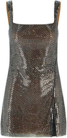 Self Portrait Rhinestone Grey Polyester Dress
