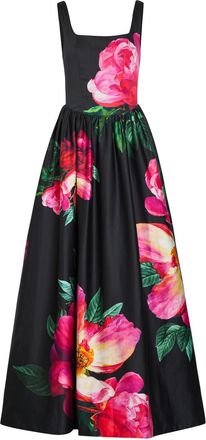 Alice & Olivia Tarrie Floral-print Stretch-cotton Maxi Dress - Black - 10 (UK14 / L)