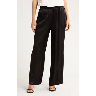 Wayf Satin Pants in Black at Nordstrom Rack, Size X-Large