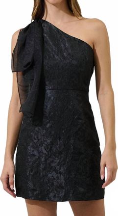 Sugarlips Floral One Shoulder Mini Dress In Black