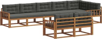 vidaXL Conjunto De Sof&aacute;s De Exterior 8 Uds. Natural Y Antracita Vidaxl