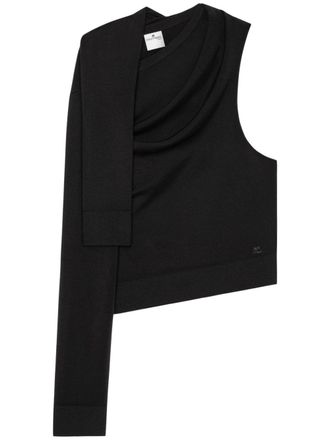 Courrèges off-shoulder knitted top - Black