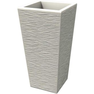 KLORIS Kloris - Maceta Moderna De Resina Rectangular Mod. Egizio Rustico H 65 Blanco