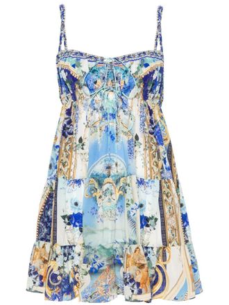 Camilla Views Of Vesuvius mini dress - Blue