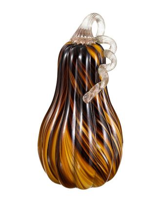 Glitzhome Handmade Striped Large Glass Gourd