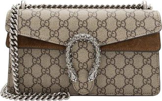Gucci Beige Gg Supreme Canvas Crystal Dionysus Medium E/W Shoulder Bag (Authentic Pre-Loved)