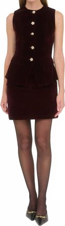 Moon River Velvet Mini Skirt In Plum