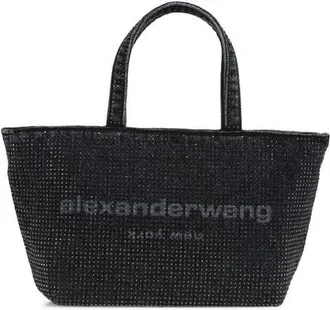 Alexander Wang Small Punch Hotfix Denim Tote in Grey Aged at Nordstrom