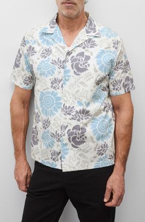 Reigning Champ Relaxed Fit Floral Cotton Poplin Camp Shirt in White-Gulf at Nordstrom, Size Xx-Large