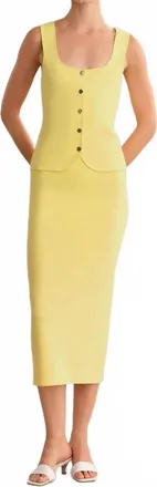 525 america Maria Button Front Corset Top In Lemon Meringue