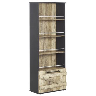 Beliani Beliani - Estante Color Madera Clara Y Negro De Tablero De Part&iacute;culas 163 Cm Estilo R&uacute;stico Salter