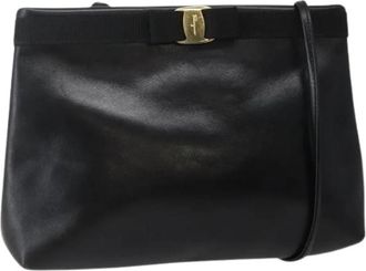 Ferragamo Tweedehands leren schoudertassen - Dames - Vintage Schoudertas - Zwart - ONE Size - Vintage