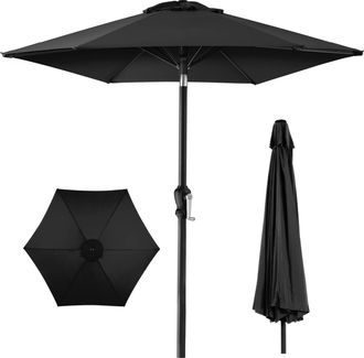 Best Choice Products 10ft Outdoor Steel Market Patio Umbrella w/ Crank, Tilt Push Button, 6 Ribs