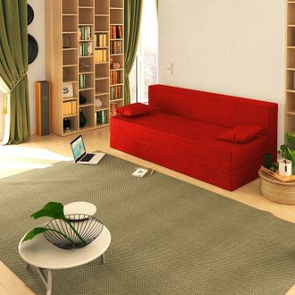 Baldiflex Divano Letto Morbido TreTris 3 Posti che diventa 3 Posti letto colore Rosso Cardinale - Baldiflex