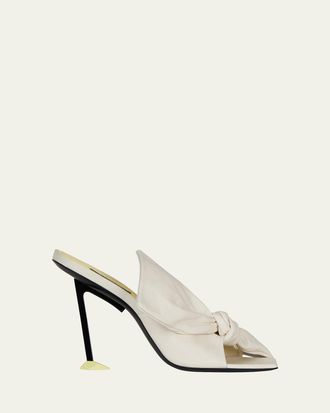Givenchy 95mm Bow Leather Mule Sandals