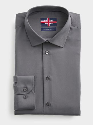 Soul of London Mens Solid stretch twill shirt Modern fit