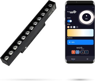 OEM Foco Lineal Led De 12 W Con Rejilla De 2,4 Ghz Para Rieles Magn&eacute;ticos Smart Track 48 V Cc, Regulable Entre 3000 Y 5000 K