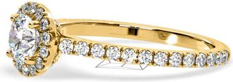 The Diamond Store 2.30ct Reina Lab Diamond Halo Engagement Ring in 18K Gold F/VS1