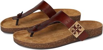 Tory Burch Mellow Thong Sandals Womens Wedge Shoes Negroni/Light Teak : 7.5 M, Suede