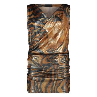 Alberta Ferretti Golden Reflections Mini Dress - female - Alberta Ferretti - Blouses - Multicolor - S - Blouses & Shirts