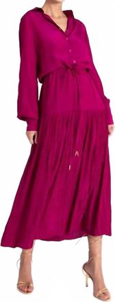 Karina Grimaldi Cassandra Midi Dress In Magenta