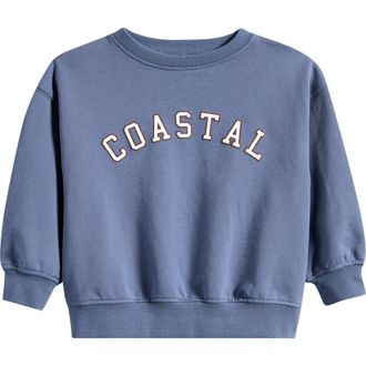 Rylee + Cru Kids Graphic Cotton Blend Sweatshirt in Marine at Nordstrom, Size 18-24M