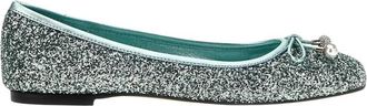Jimmy Choo London Groene Glitter Ballerinas met Strikdetail - Dames - Ballerinas - Groen - 35 EU - Schoenen