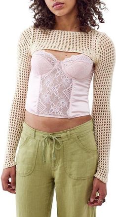 BDG Lattic Shrug in Ecru at Nordstrom, Size X-Small