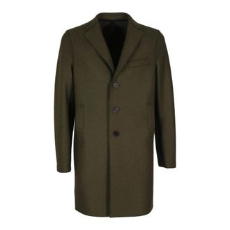 Harris Wharf London Stijlvolle Boxy Jas - Heren - Mantel - Groen - S - Wol - Jassen
