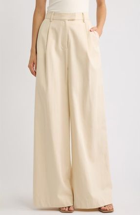 Odd Muse Pleated High Waist Wide Leg Pants in Stone at Nordstrom, Size Xx-Small