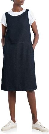 Seasalt Cornwall Salt Weave Denim Pinafore Dress in Dark Wash at Nordstrom, Size 14 Us