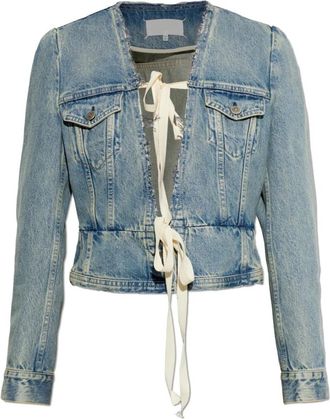 Maison Margiela Denim Jack Met Vintage Effect - Dames - Spijkerjassen - Blauw - 2XS - Denim - Jassen