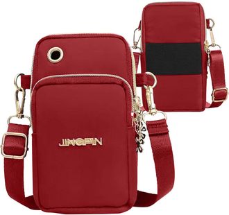 Generic Womens mini crossbody bag, with 3 separate pockets, Red, Fashionable