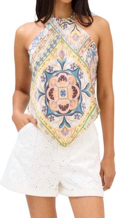 Allison New York Sebastian Satin Tank In Scarf Print