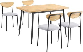 SoBuy SoBuy OGT52-N Set Tavolo da Pranzo 5 Pezzi con 4 Sedie Comode, Tavolo da Cucina Compatto per Piccoli Spazi, Tavolo con Sedie Ideale per Sala da