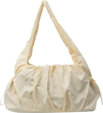 Generic Casual Sewing Thread Shoulder Bags for Women - Zipper Handbags with Soft Interior Compartment(Yellow)