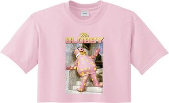 Sanfran Clothing Mr Blobby Homage Top Funny UK Tribute Gift for TV 90s Icon Legend Noel Crop Top Shirt Extra Large/Light Pink