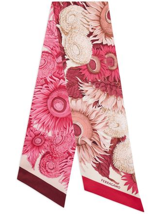 Ferragamo Bandeau met zonnebloemprint - Roze