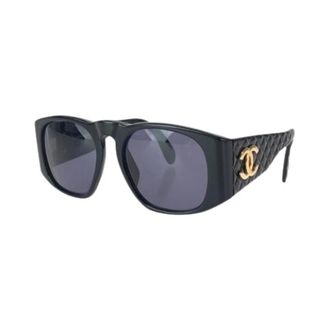 Chanel Pre-owned Accessories, female, Black, Size: ONE SIZE Pre-owned Coco Mark Matelasse Sunglasses