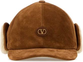 Valentino Garavani Light Brown VLogo Sign Solid Baseball Hat